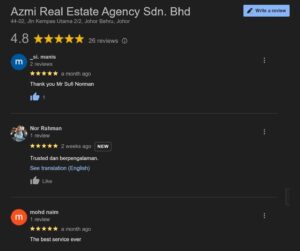 ejen hartanah johor terbaik review google 2